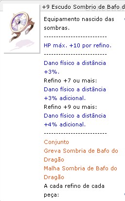 +9 Escudo Sombrio de Bafo do Dragão
