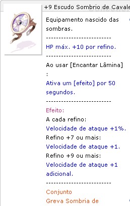 +9 Escudo Sombrio de Cavaleiro Rúnico