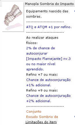 Manopla Sombria do Impacto