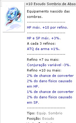 +10 Escudo Sombrio de Absorção