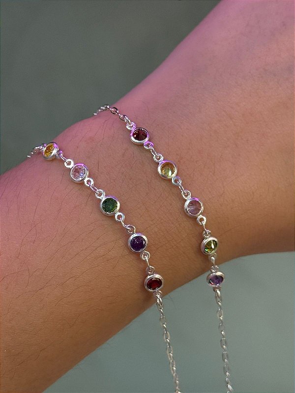 Pulseira Pedrinhas Coloridas
