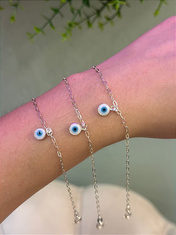 Pulseira Olho Grego Branco