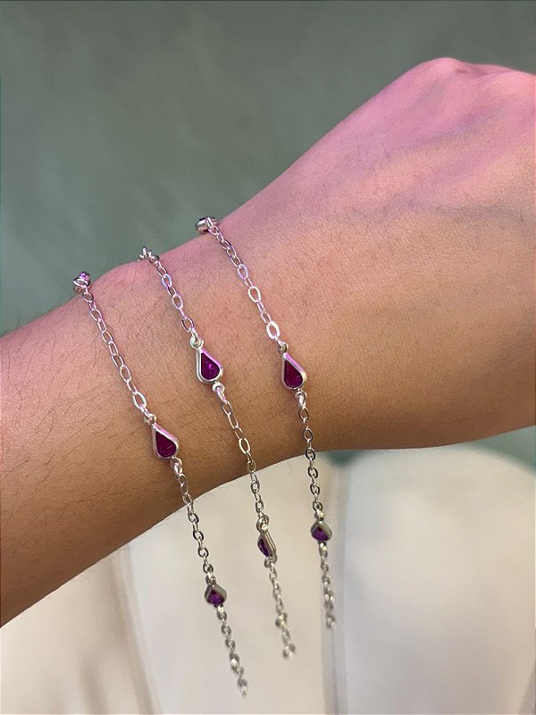 Pulseiras Gotas Roxas