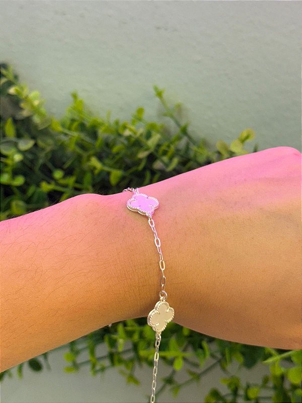 Pulseira Trevo Branco