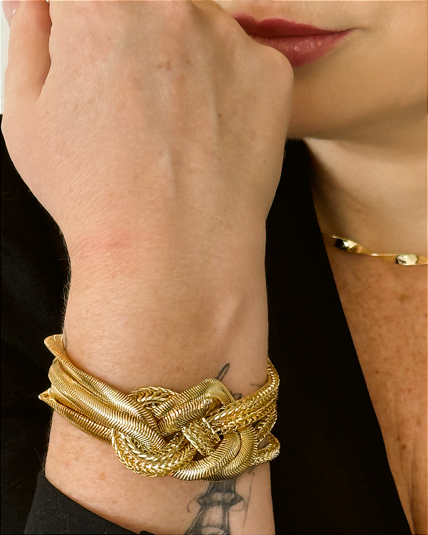 Pulseira Folheada a Ouro Malha Correntaria