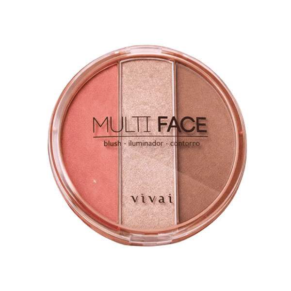 Trio Multiface Blush Iluminador e Contorno - Vivai