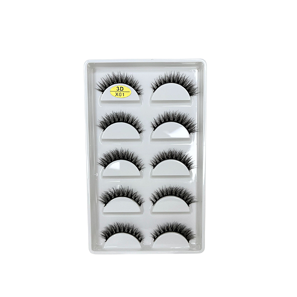 Cílios Postiços Profissionais X01 - 5 Pares