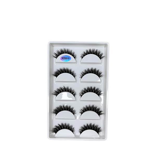 Cílios Postiços Profissionais X08 Mini - 5 Pares