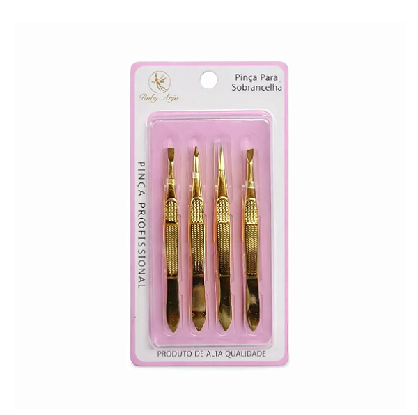 Kit Pinça Para Sobrancelha c/4 - Ruby Anjo
