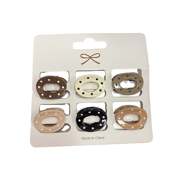 Kit 6 Mini Presilhas de Cabelo