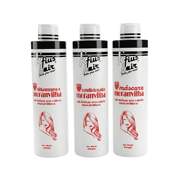 Kit Tratamento Capilar Moranvilha 300ml - Shampoo + Condicionador + Máscara - K´Fius Hair