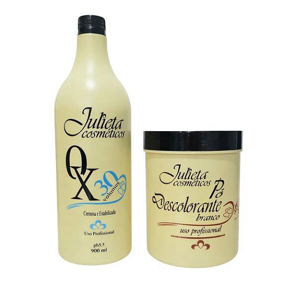 OX 30 Volumes 900ml + Pó Descolorante 500g - Julieta Cosméticos
