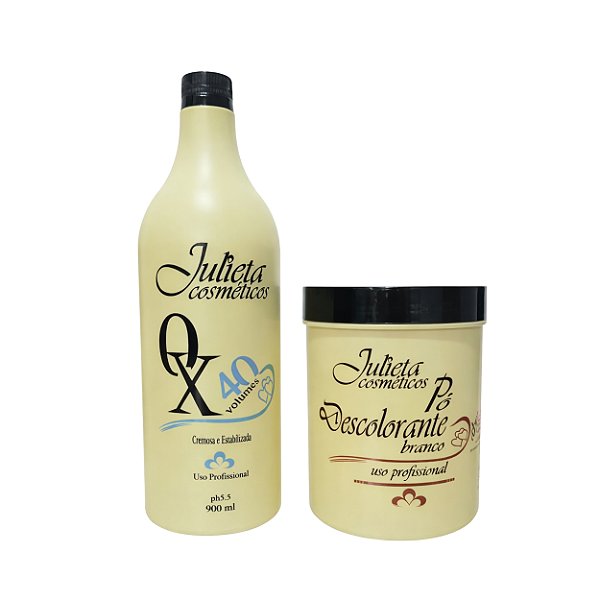 OX 40 Volumes 900 ml + Pó Descolorante 500g - Julieta Cosméticos