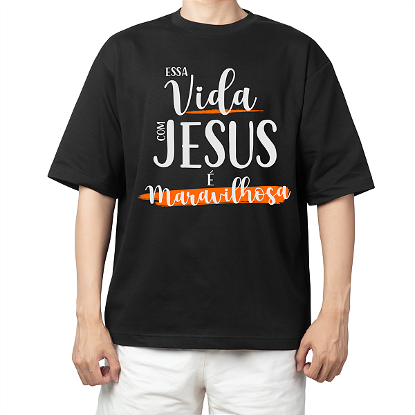 Camiseta Vida com Jesus - Preta