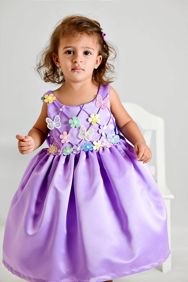 VESTIDO FESTA JARDIM ENCANTADO LILAS