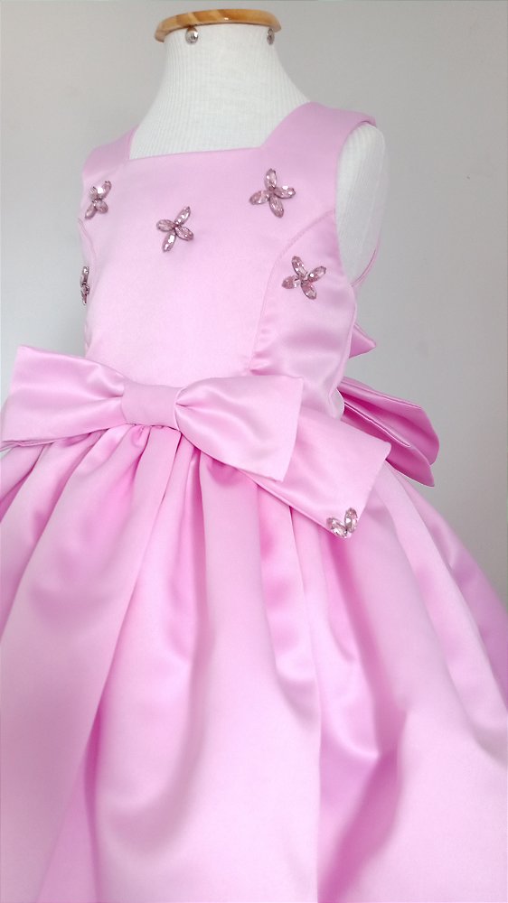 VESTIDO FESTA INFANTIL ROSA CHICLETE