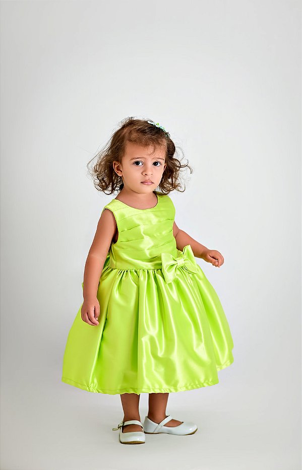 VESTIDO FESTA INFANTIL VERDE PISTACHE