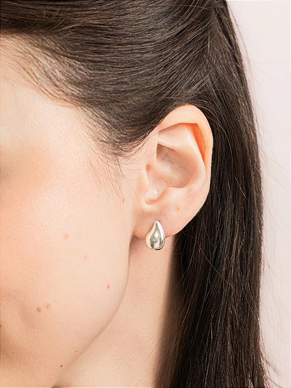 Brinco Prata 925 Gota Vírgula Pequena Feminino
