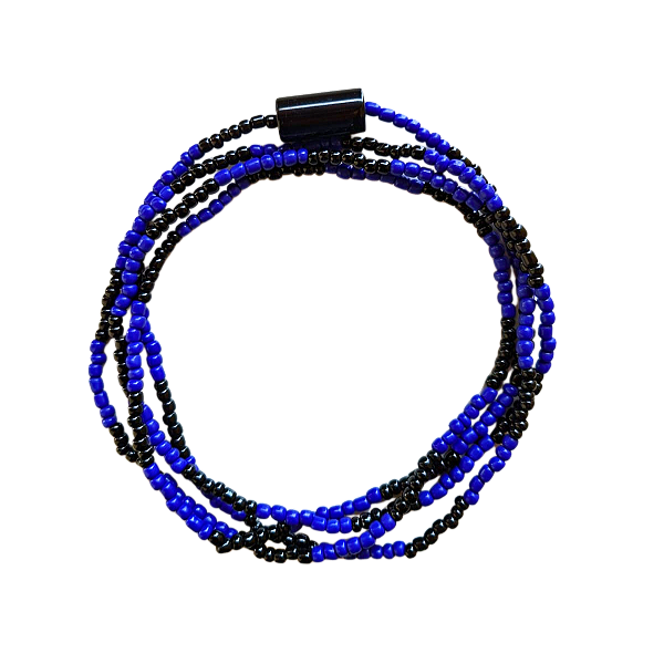 GUIA DE MIÇANGA PRETO/AZUL LEITOSO COM FIRMA