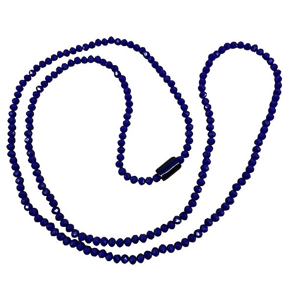 GUIA DE CRISTAL 8MM AZUL ESCURO TRANSPARENTE COM FIRMA