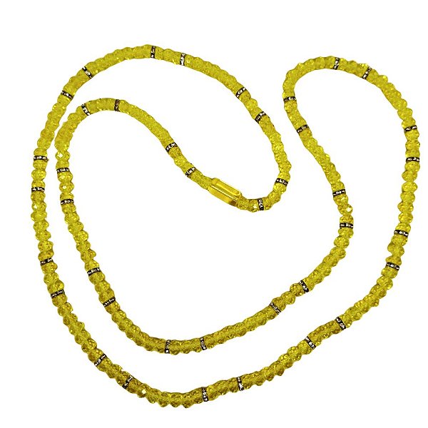 GUIA DE CRISTAL 8MM AMARELO TRANSPARENTE COM FIRMA