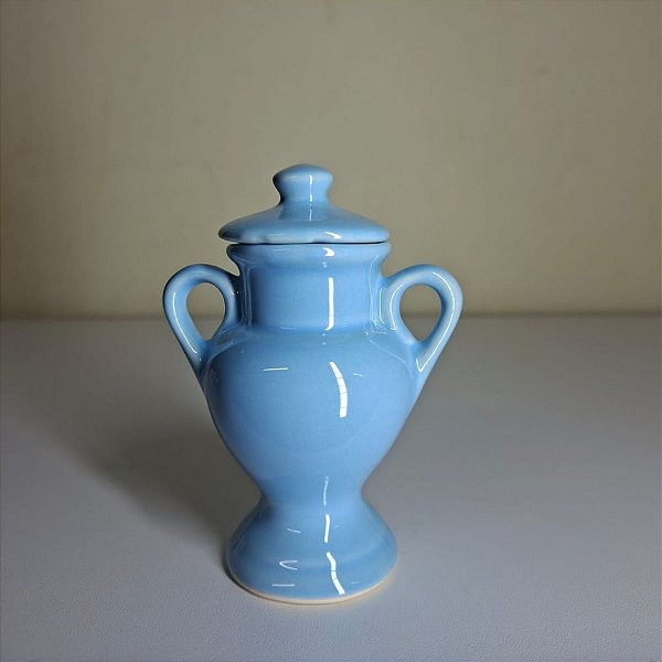QUARTINHA DE LOUÇA 12CM AZUL CLARO COM ASAS