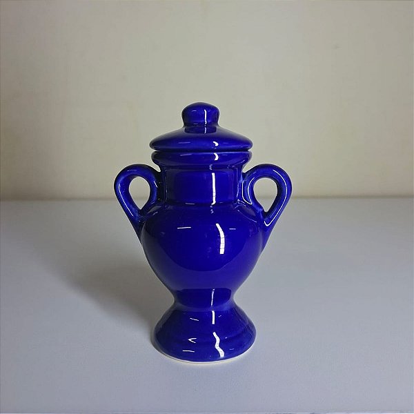 QUARTINHA DE LOUÇA 12CM AZUL ESCURO COM ASAS