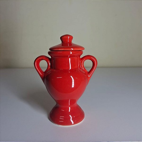 QUARTINHA DE LOUÇA 12CM VERMELHA COM ASAS