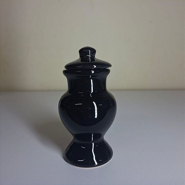 QUARTINHA DE LOUÇA 12CM PRETA SEM ASAS
