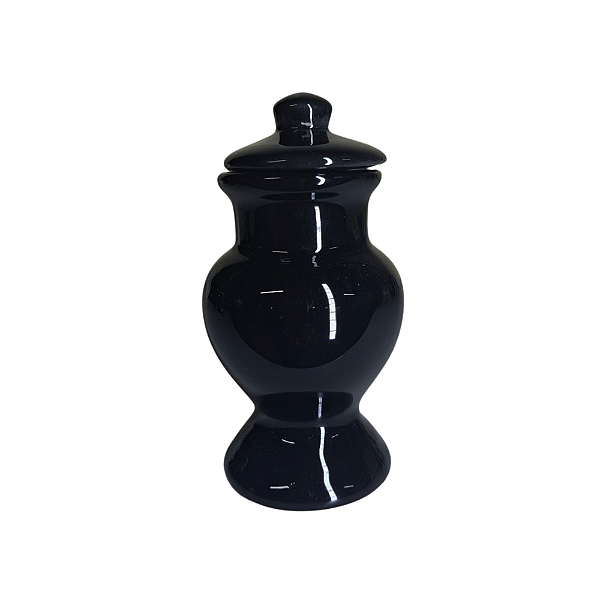 QUARTINHA DE LOUÇA 12CM PRETA SEM ASAS
