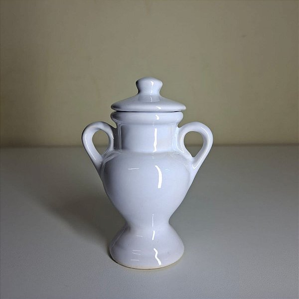 QUARTINHA DE LOUÇA 12CM BRANCA COM ASAS