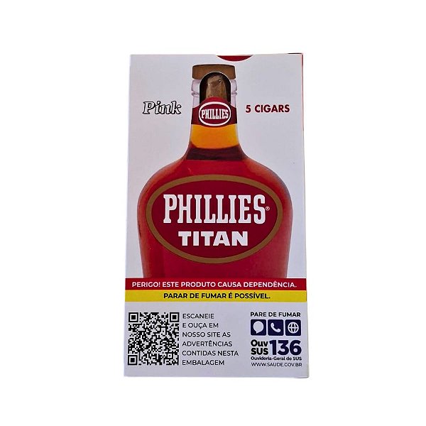 CHARUTO PHILLIES TITAN PINK CAIXA COM 5UN