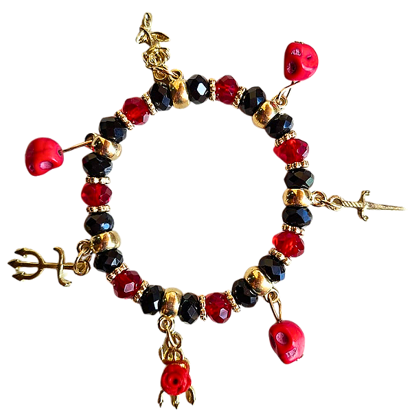 PULSEIRA CRISTAL ROSA CAVEIRA