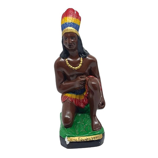 IMAGEM GESSO CABOCLO 7 FOLHAS 30CM