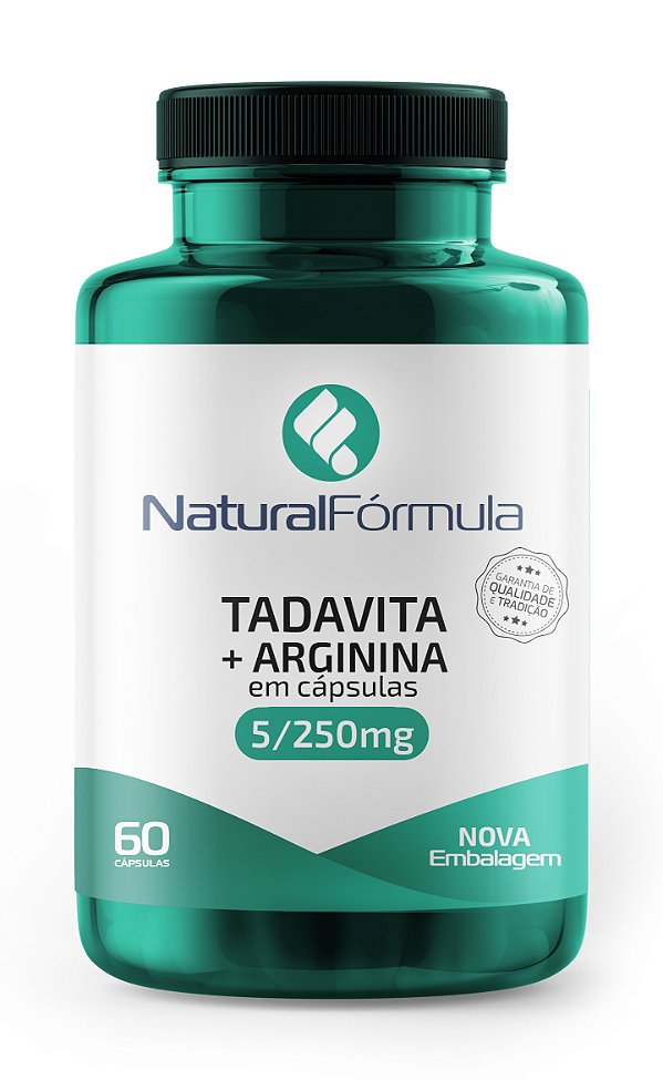 Tadavita 5mg + Arginina 250mg Vasodilatador Suplemento em Cápsulas
