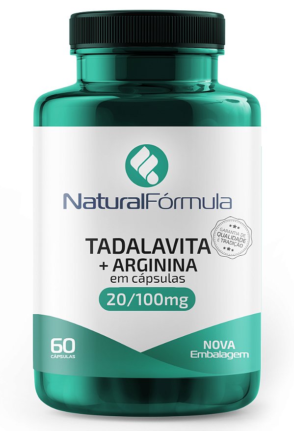 Tadavita 20mg + Arginina 100mg Vasodilatador Suplemento em Cápsulas