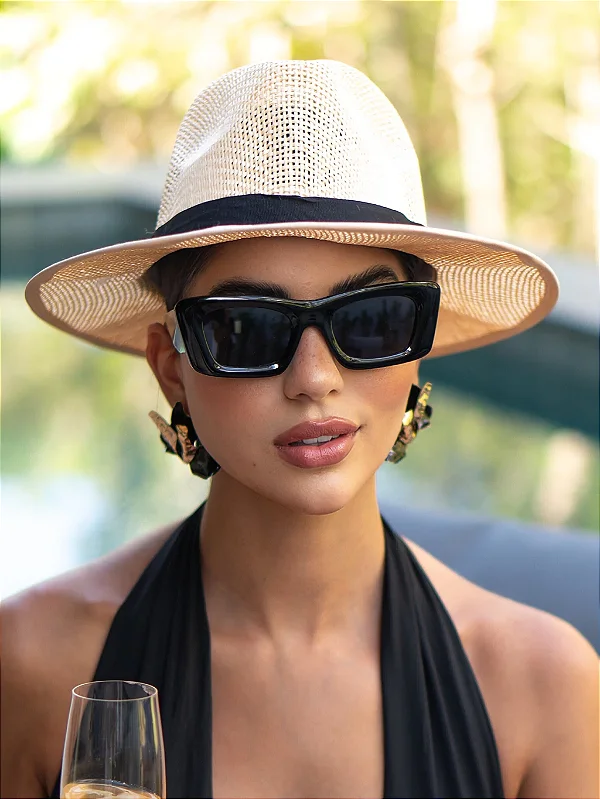 Óculos de Sol Feminino DNY Gatinho Maressa Acetato - Preto