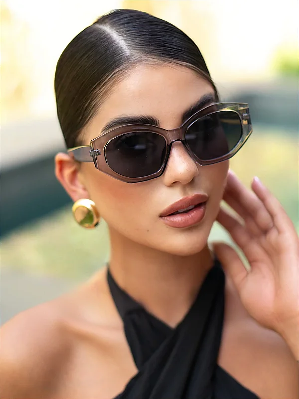 Óculos de Sol Feminino DNY TIFF Quadrado Acetato - Transparente