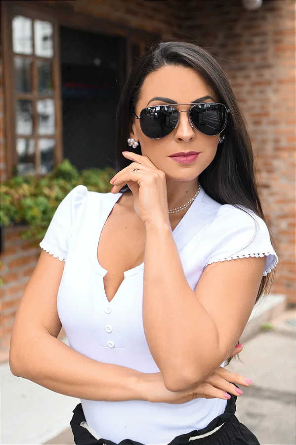 Óculos de Sol Feminino DNY Aviador Light Metal - Preto