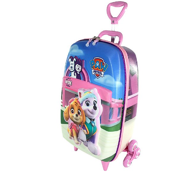 Mochila Patrulha Canina Skye Pet de Rodinhas e Lancheira de Costas 3D Maxtoy