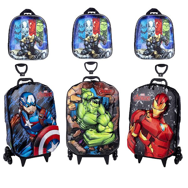 Kit 3 mochilas Escolares Os Vingadores - Zaredu Malas- As melhores Malas de  viagens e mochilas escolares
