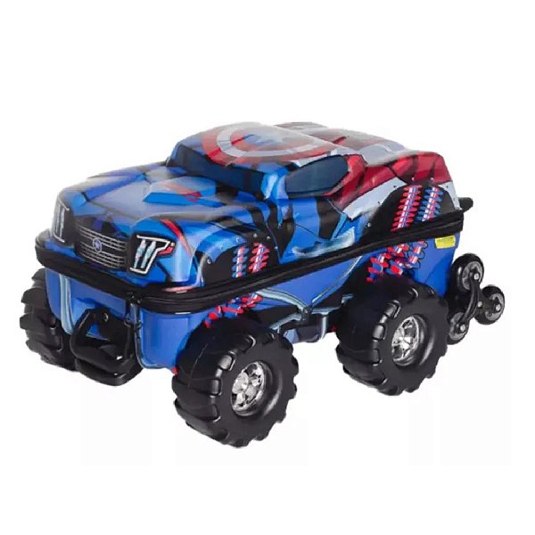 Mochila Escolar Capitão América Monster Trucks 3D MaxToy