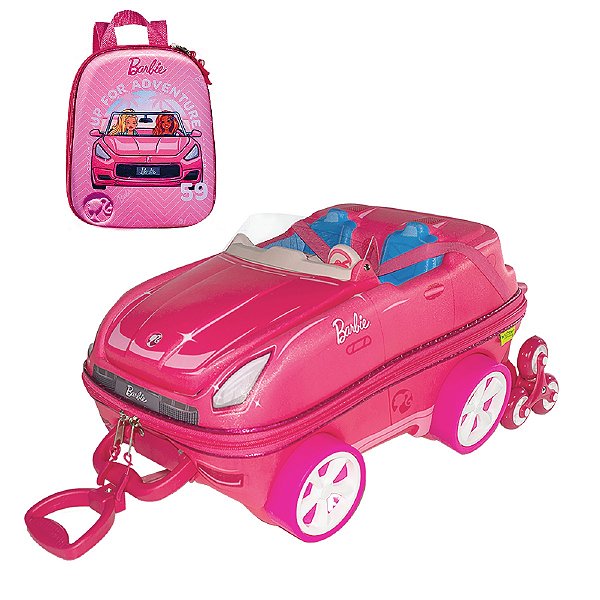 Mochila Escolar Carro da Barbie Conversível Maxtoy