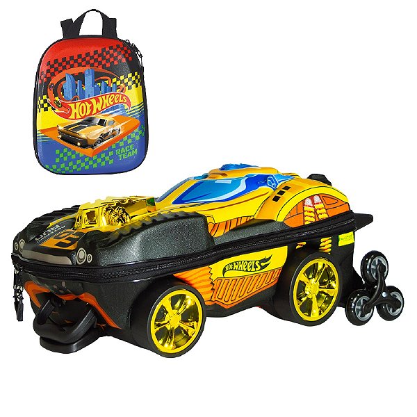 Mochila Escolar Hot Wheels Dune a Soar Motor Cromo Maxtoy Dourada