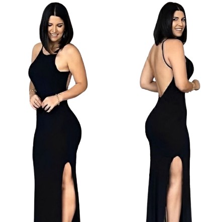 Vestido Blogueira Longo Alcinha Fenda Lançamento