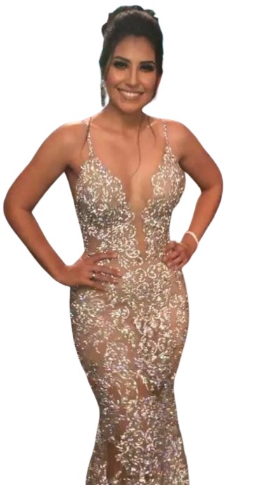 vestido longo Formanda Festa madrinha casamento tule bordado pedrarias