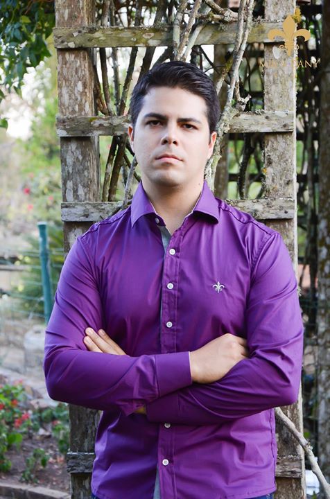 Camisa social masculina manga longo Roxa original