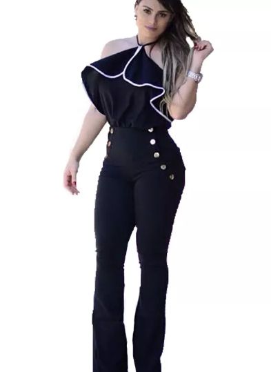 Calça Social Feminina Bengaline Cintura Alta Modeladora