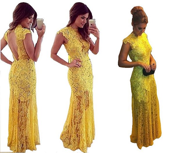 Vestido Longo Renda Festa Madrinha Casamento Formatura