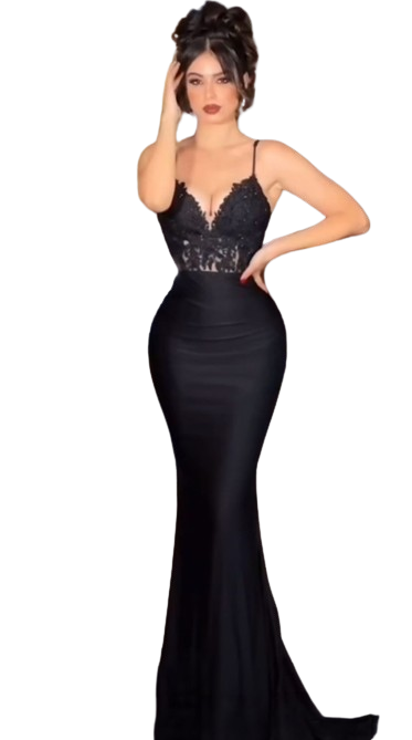 Vestido Longo Feminino Festa Sereia Tubinho Com Tule Bordado